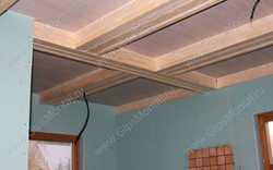 Потолок мансардного этажа и стены. Внутренняя ГКЛВ - отделка дачи.