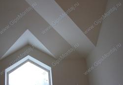 Отделка таунхауса гипсокартоном. Обшивка мансарды. Монтаж двухуровневых потолков