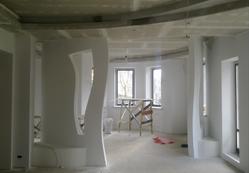 Монтаж криволинейных перегородок из ГКЛ с малярными работами.