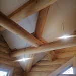 ГКЛ - облицовка потолка дома из бруса
