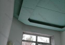 Ремонт в коттедже. Монтаж коробов с подсветкой на потолках из ГКЛ.