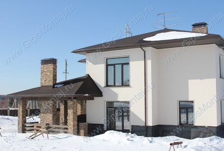 Отделка гипсокартоном - фото. 1500 кв.м. гипсокартонных работ в коттедже.