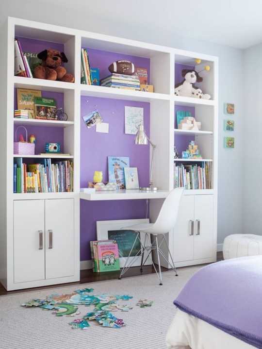 Отличное решение для комнаты ребёнка. Одноуровневый потолок и ниши из гипсокартона